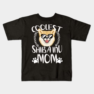 Glasses Coolest Shiba Inu Dog Mom Kids T-Shirt